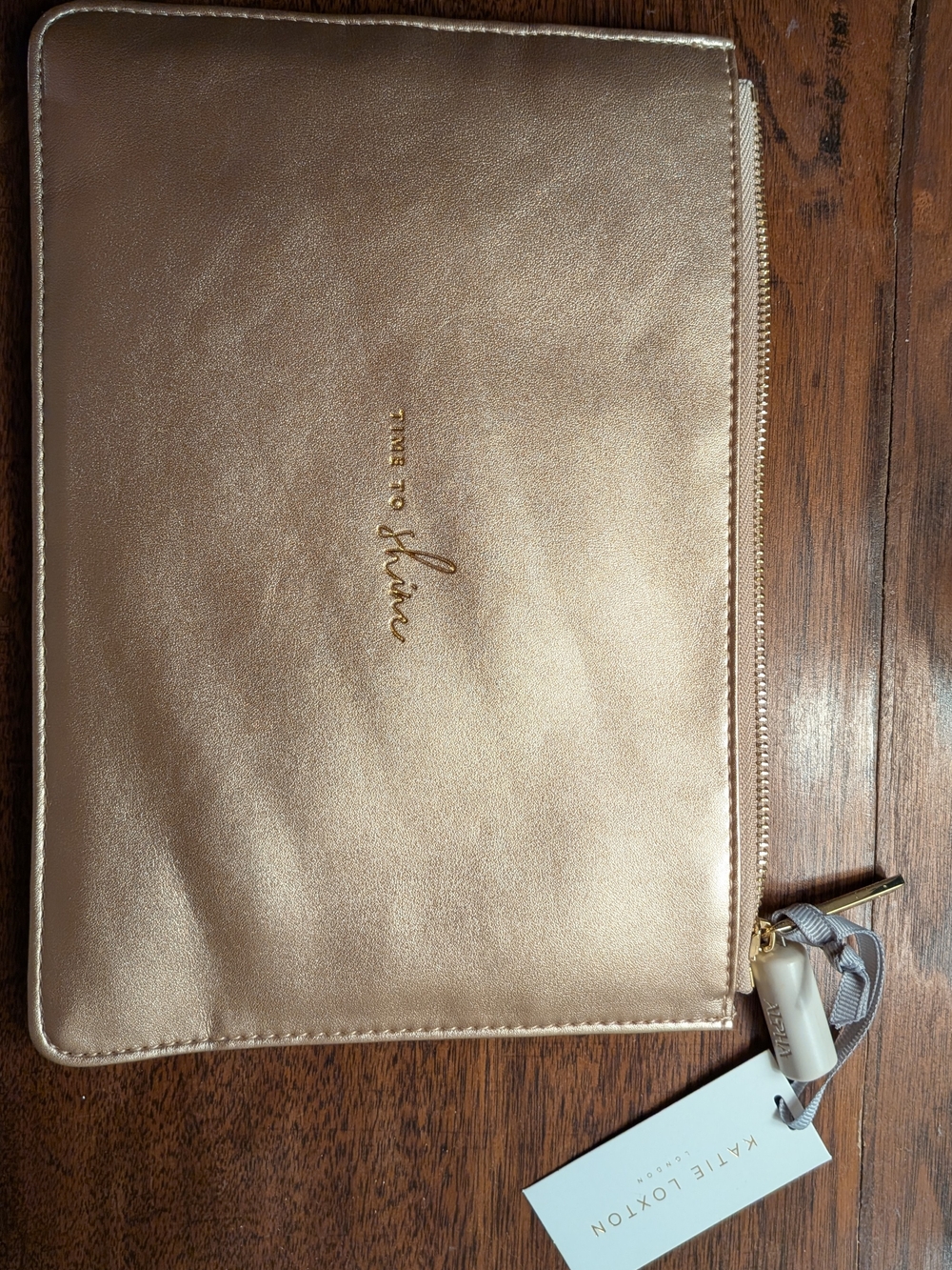 Karrie Loxton Rose Gold Cosmetic Pouch – Metallic Travel Case